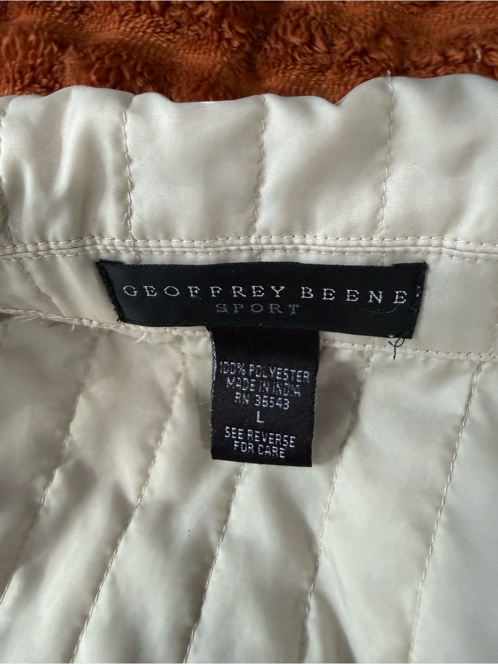Geoffrey Beene Quilted Cream Snap-Front Jacket - Picture 4 of 4